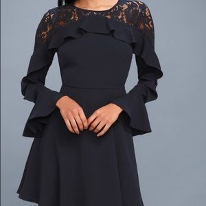 Lulu’s Navy Long Sleeve Dress